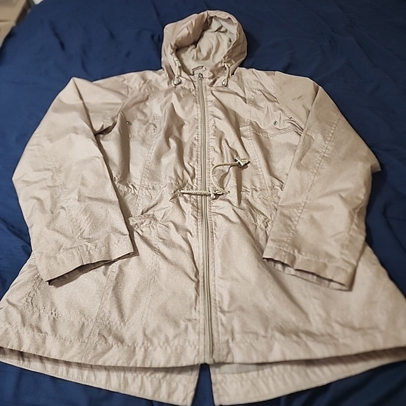 Intl D.e.t.a.i.l.s Parka In A Pocket Women's Rain Jacket Silver Size Small - Picture 5 of 12